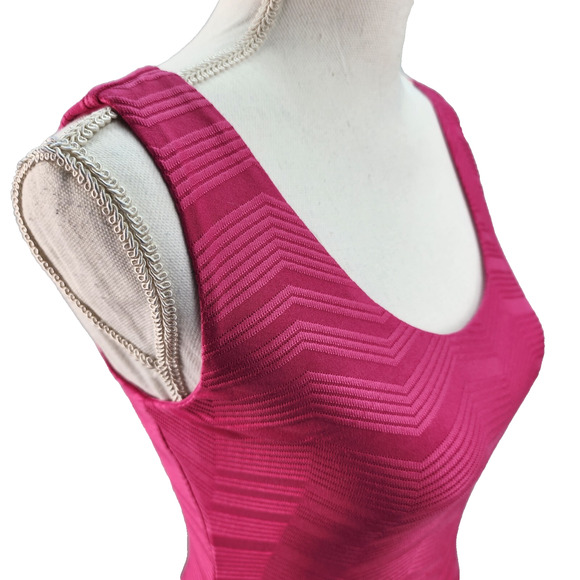 Xhilaration Bodycon Dress Juniors XS Pink Bandage Stretch Tight Mini Sexy Summer - Picture 4 of 13